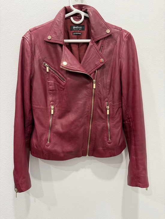 stradivarius Jackets & Blazers - Stradivarius Genuine Leather Biker Jacket Size M-L Slim Fit